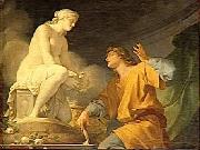 Baron Jean-Baptiste Regnault L ORIGINE DE LA SCULPTURE OU PYGMALION PRIANT VENUS D ANIMER SA STATUE oil on canvas